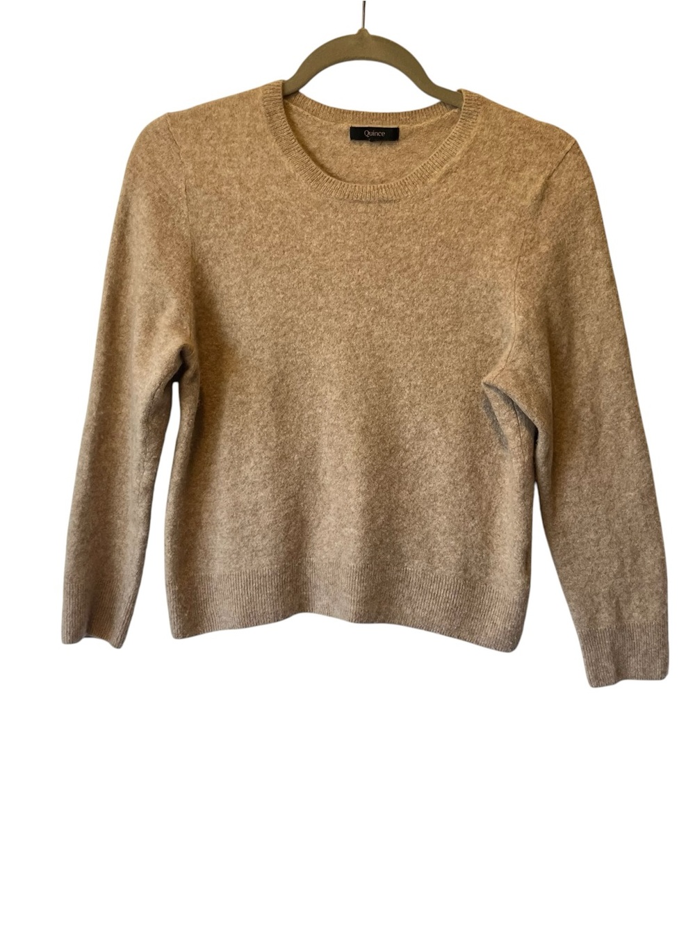 Quince 100% Cashmere pullover sweater S Beige Crew neck Long sleeves Womens